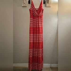 Faded Glory Red Plaid Maxi Dress